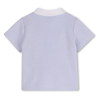 Baby Polo Shirt and Shorts Set in Light Blue and White Hugo Boss