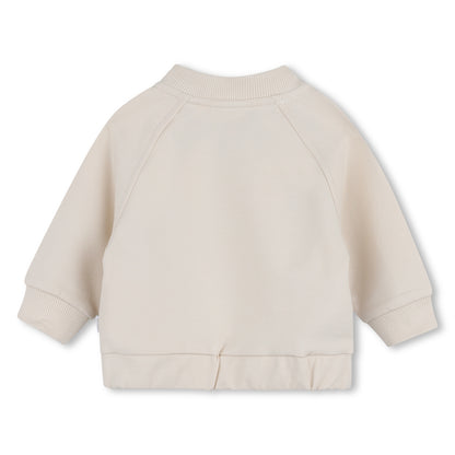 Baby Cardigan, T-Shirt, and Trousers Set in Beige and White Hugo Boss