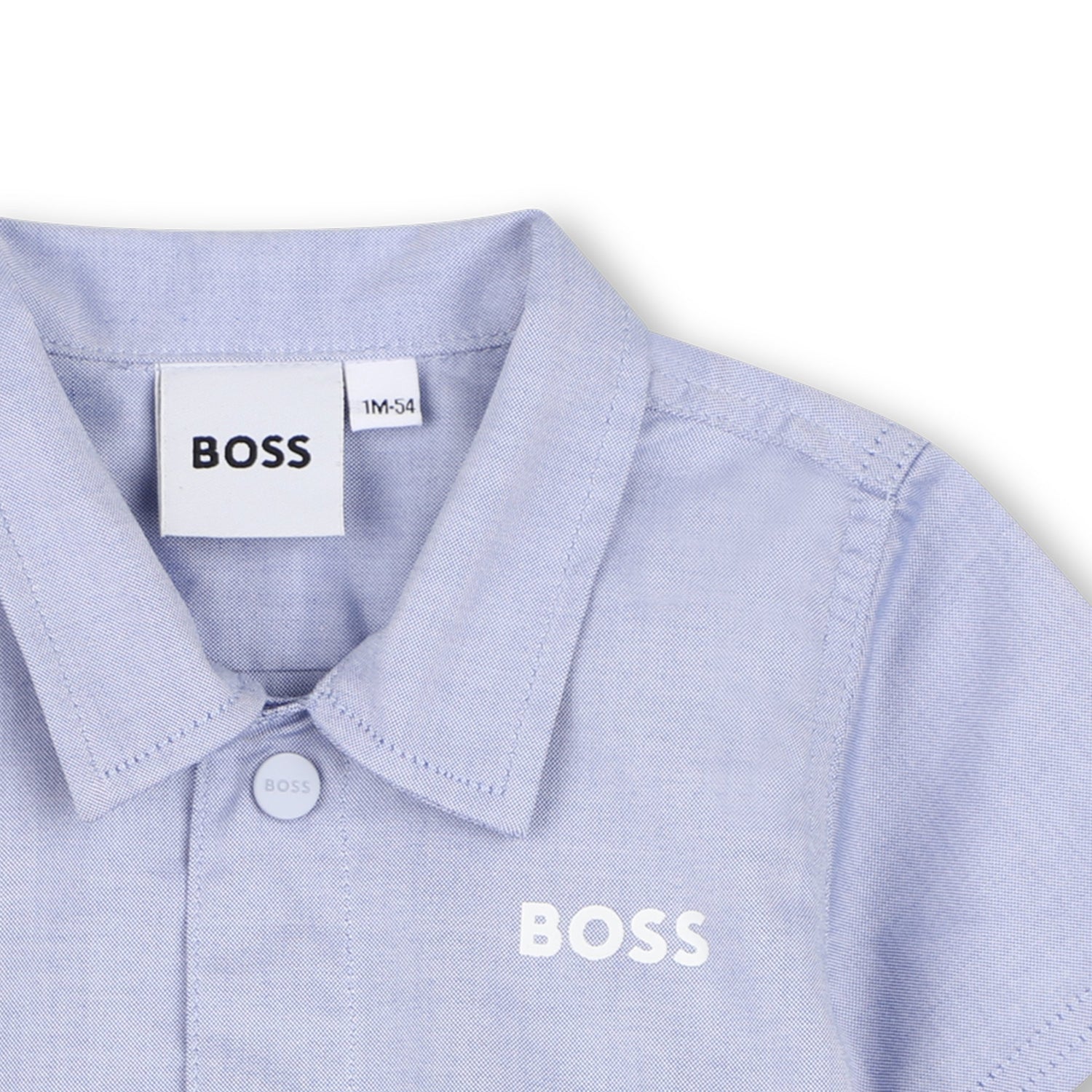 Cotton Shirt and Shorts Set in Oxford Weave Hugo Boss