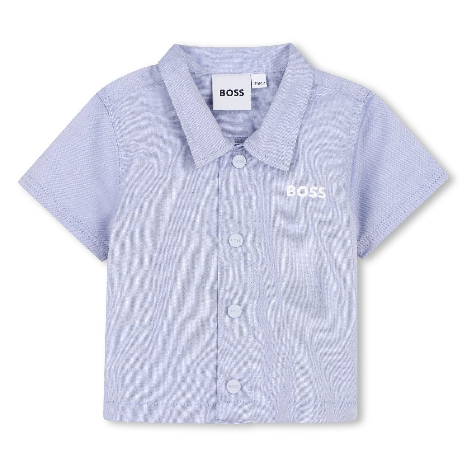 Cotton Shirt and Shorts Set in Oxford Weave Hugo Boss