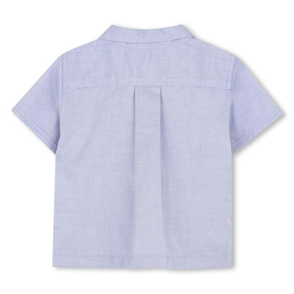 Cotton Shirt and Shorts Set in Oxford Weave Hugo Boss