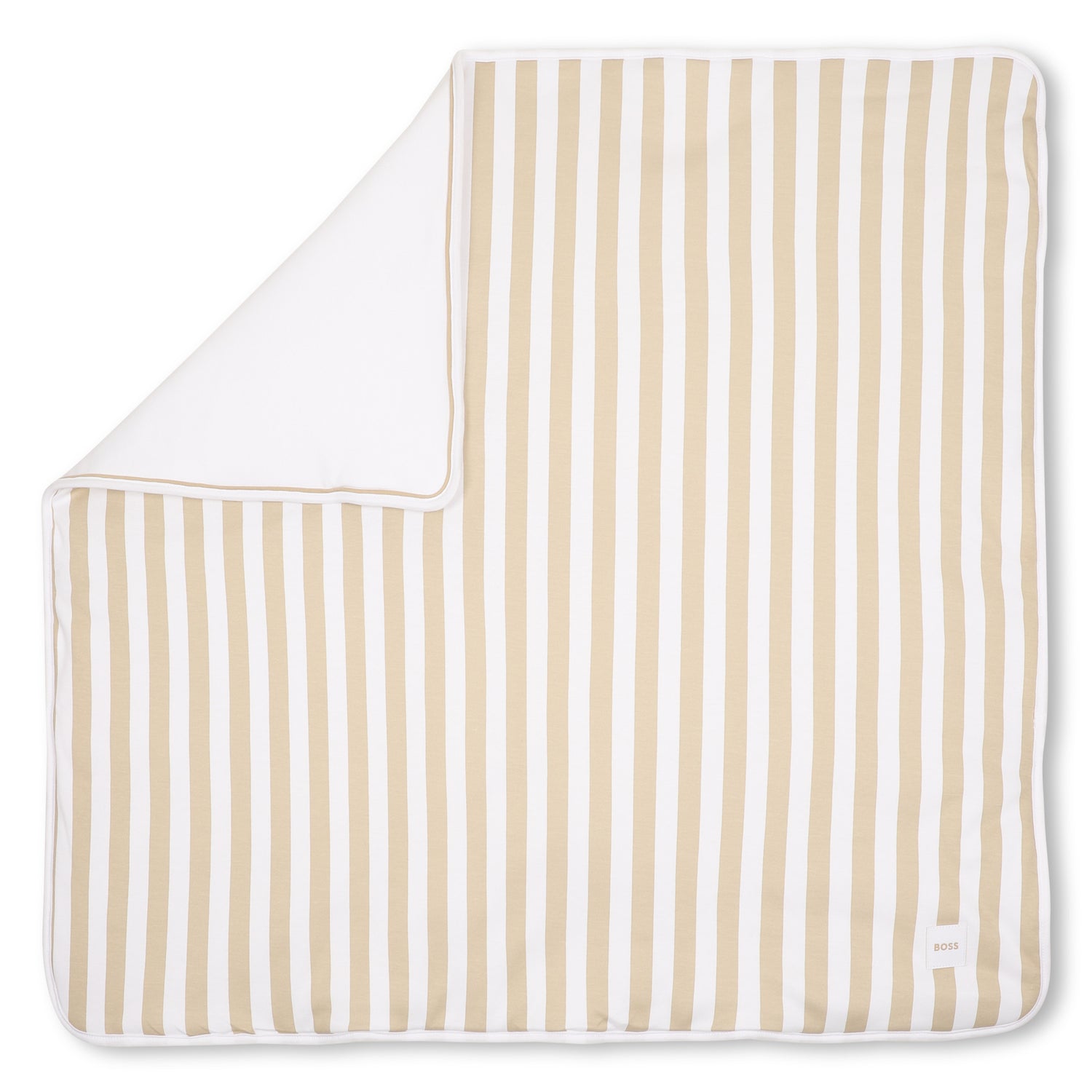 Baby "My First" Bi-Face Striped Blanket in Stone Hugo Boss