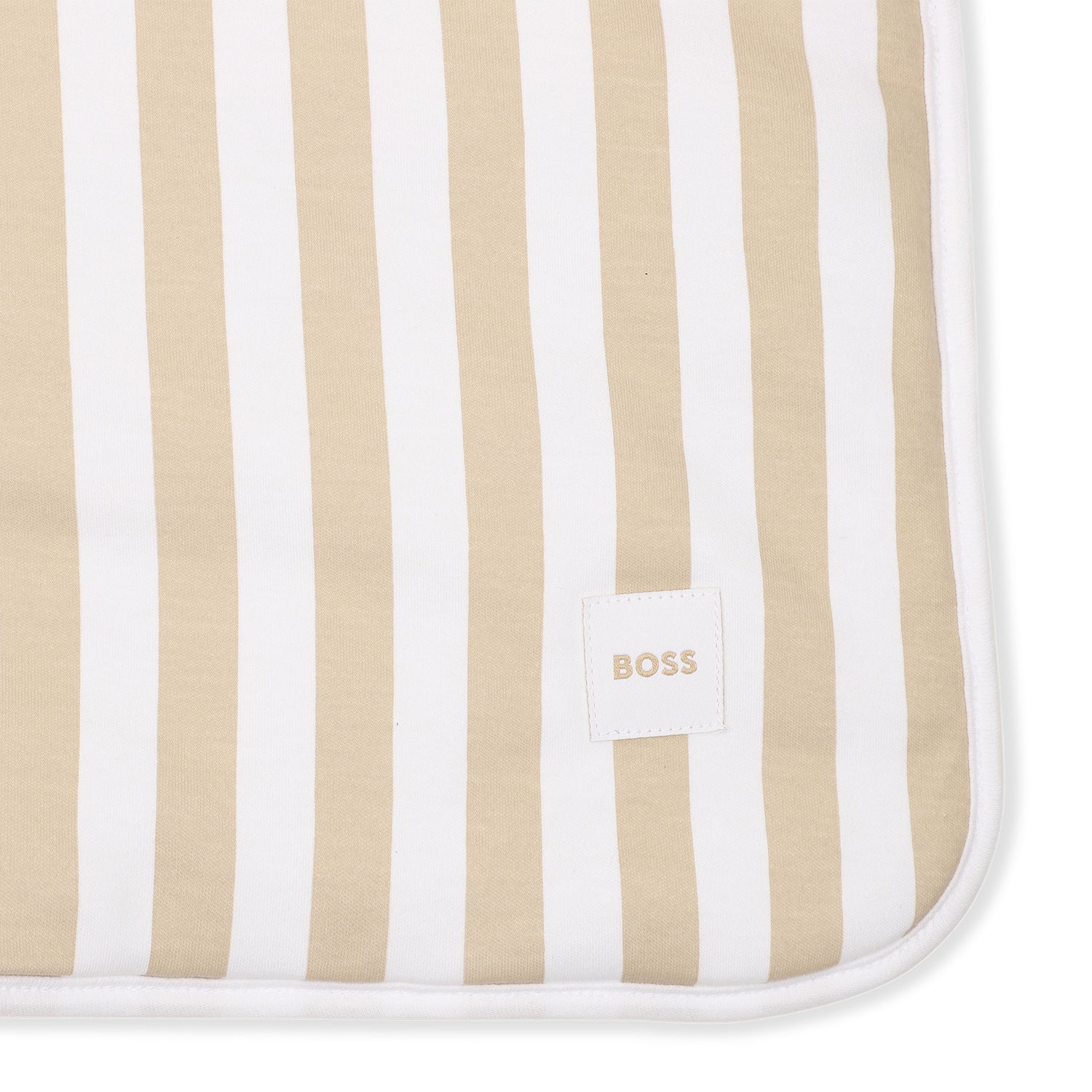 Baby "My First" Bi-Face Striped Blanket in Stone Hugo Boss