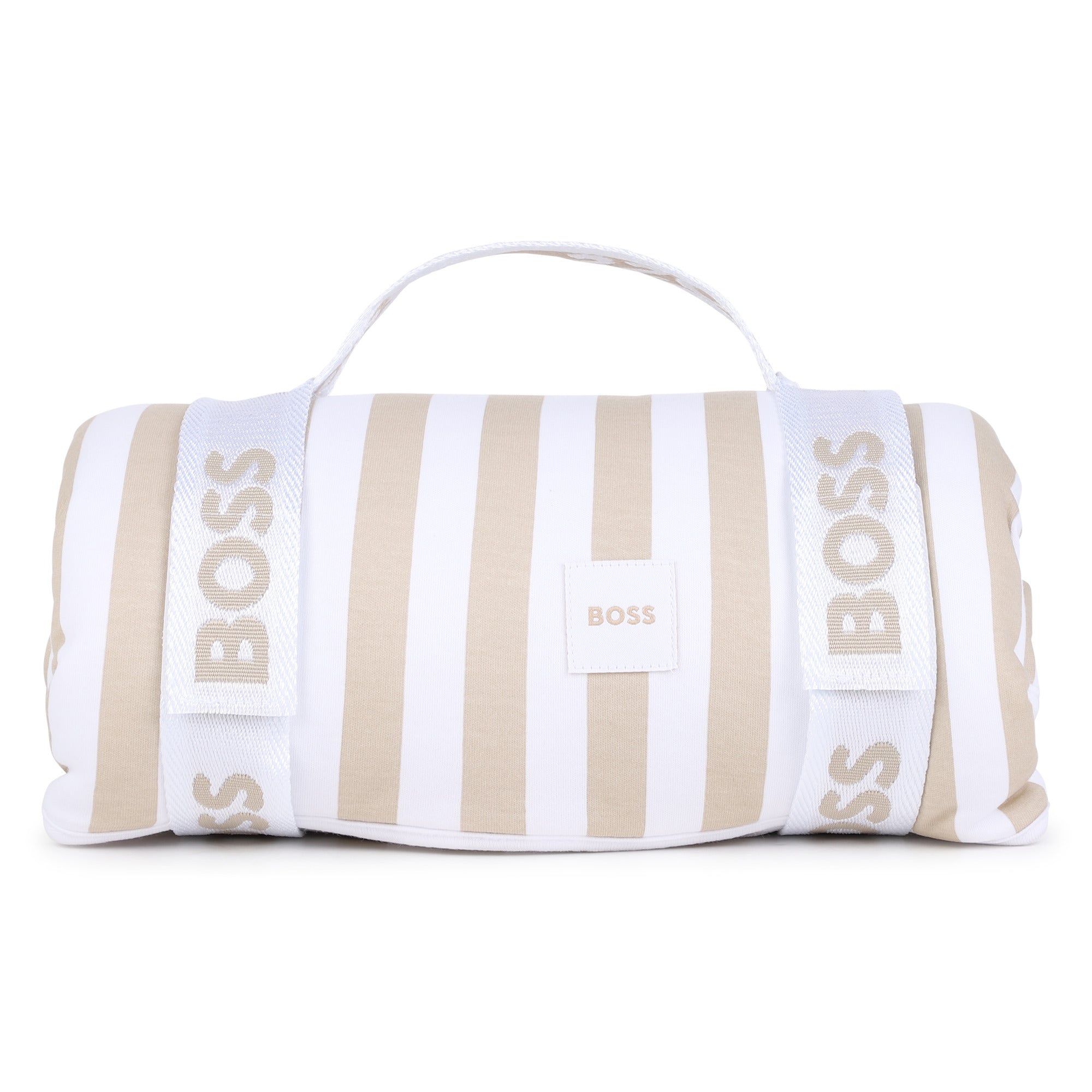 Baby "My First" Bi-Face Striped Blanket in Stone Hugo Boss