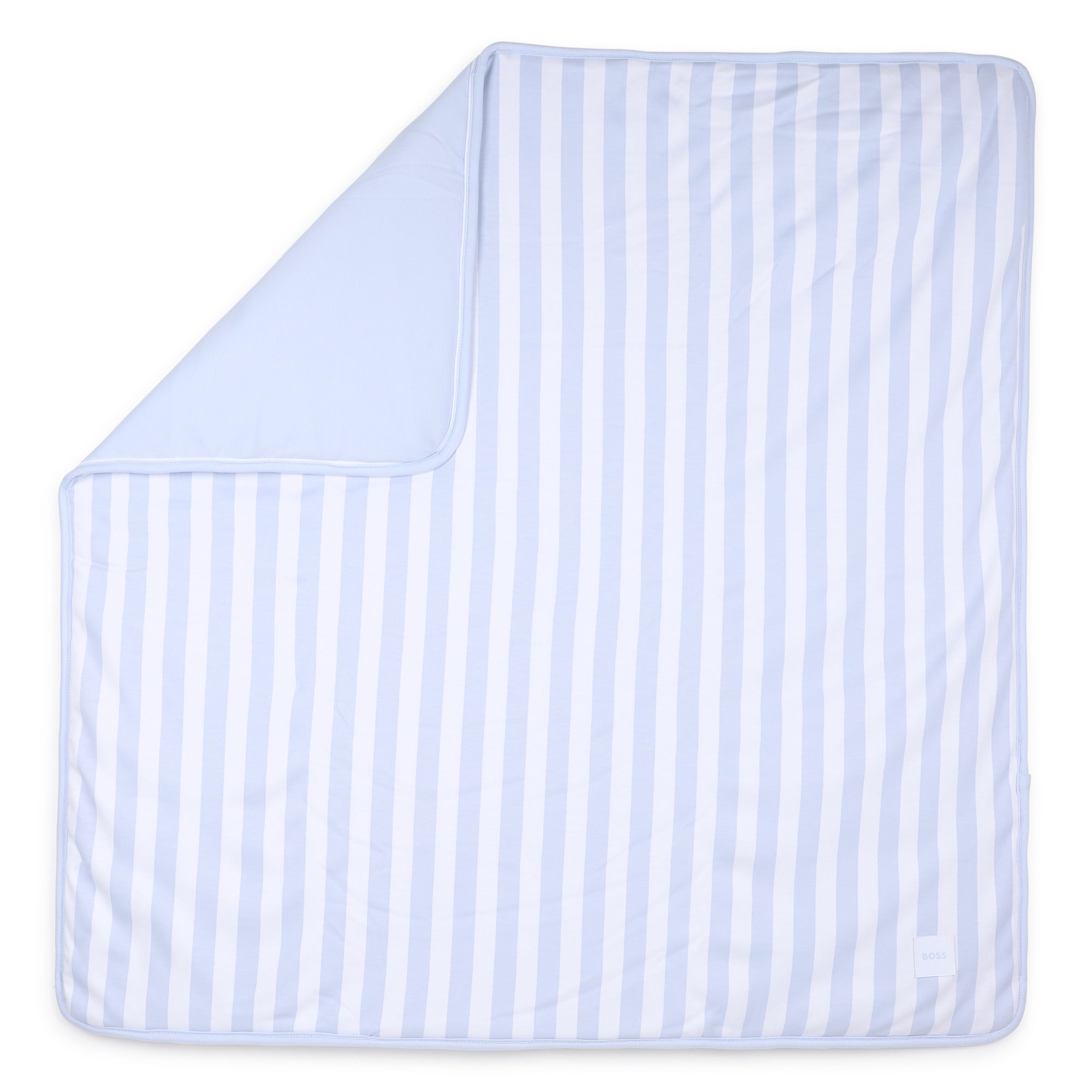 Baby "My First" Bi-Face Striped Blanket in Light Blue Hugo Boss