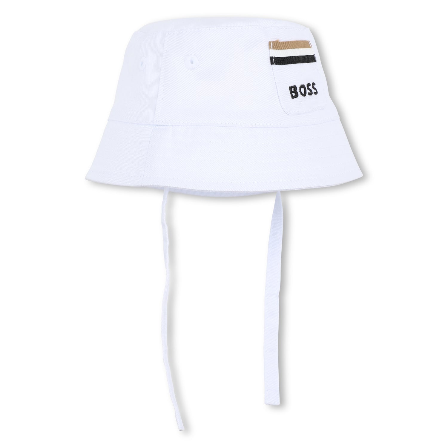 Boys Organic Cotton Twill Bucket Hat in Khaki Hugo Boss