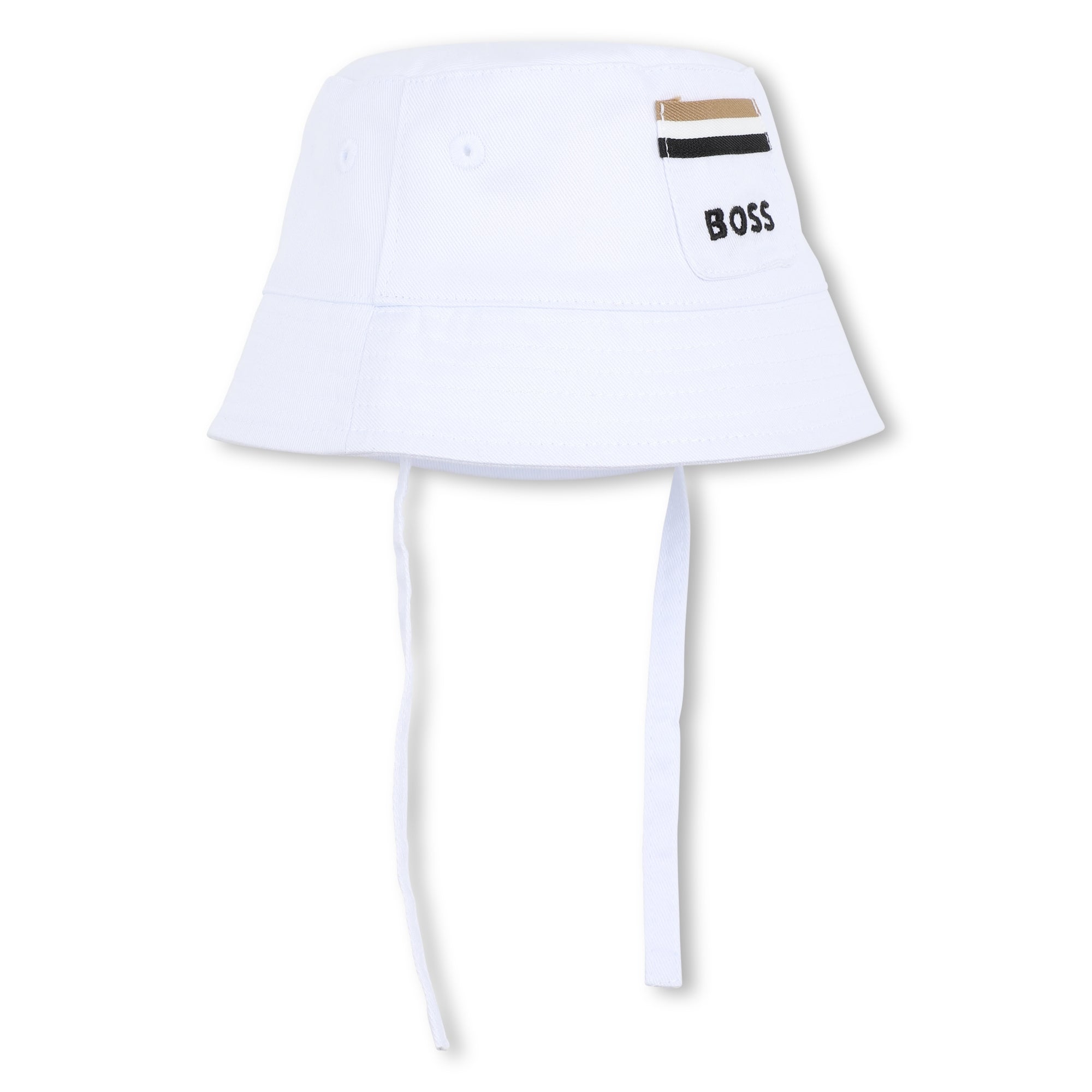 Boys Organic Cotton Twill Bucket Hat in Khaki Hugo Boss