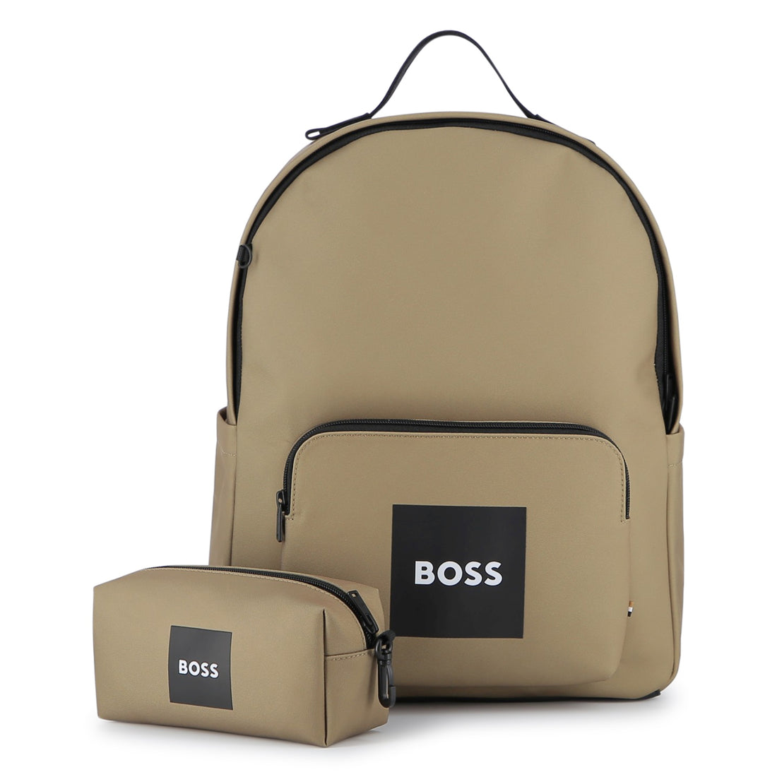 Boys Logo Backpack and Pencil Case Set in Khaki Hugo Boss