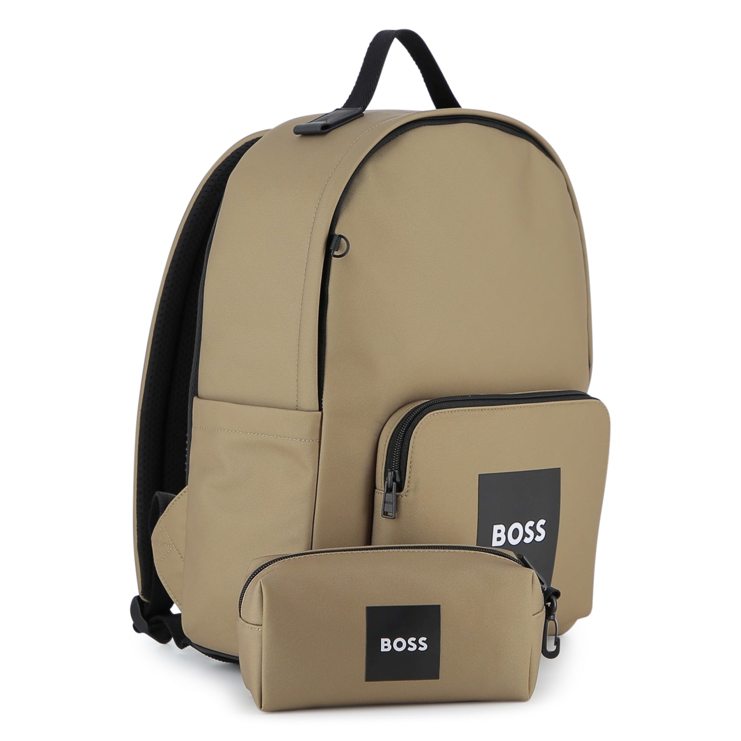 Boys Logo Backpack and Pencil Case Set in Khaki Hugo Boss