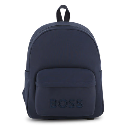 Boys Logo Matte Backpack in Navy Hugo Boss