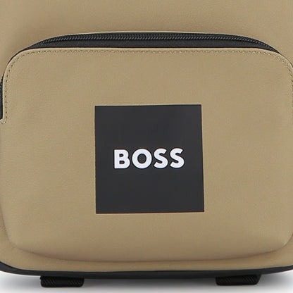 Boys Small Logo Backpack in Khaki Hugo Boss