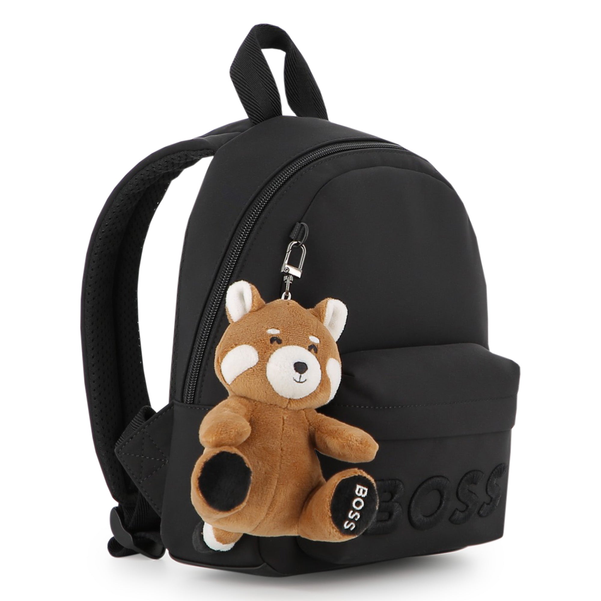 Boys Small Logo Backpack with Removable Soft Toy in Black Hugo Boss