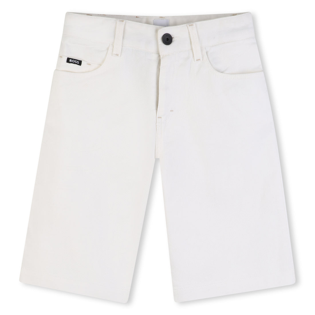 Cotton Denim Shorts with Signature Details Hugo Boss