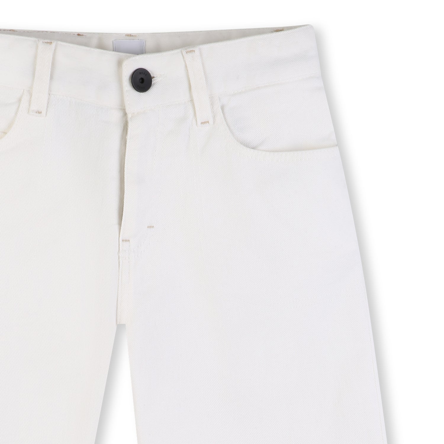 Cotton Denim Shorts with Signature Details Hugo Boss