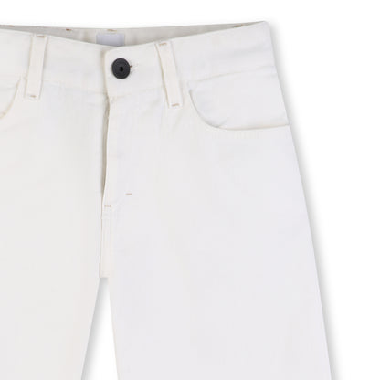Cotton Denim Shorts with Signature Details Hugo Boss
