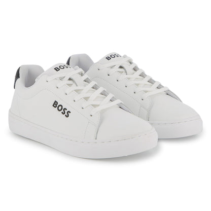 Leather Sneakers with Lace-Up Closure Hugo Boss