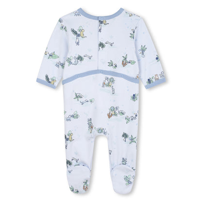 Allover Print Pyjamas, Bib &amp; Beanie Set