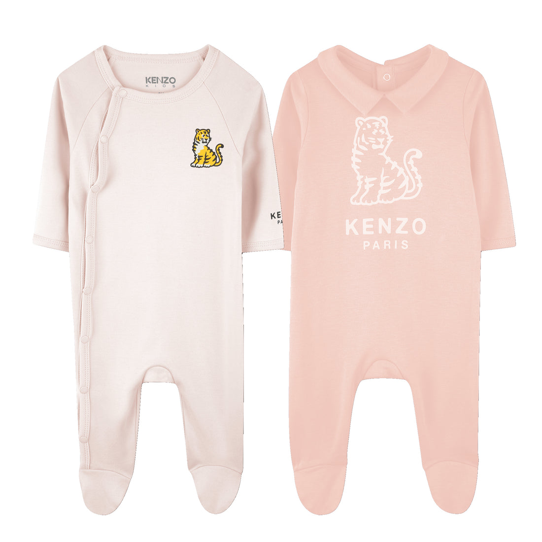 Set of Two Baby Sleepsuits Pink And Blue Set Options