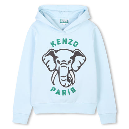 Hooded Sweatshirt with Embroidered Elephant Logo