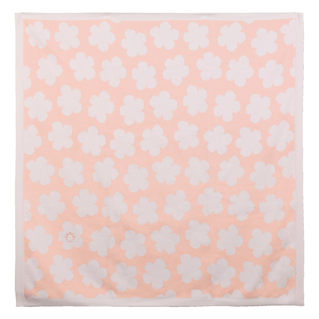 Cotton Baby Blanket with Logo Pattern, Veiled Rose, Sky Blue