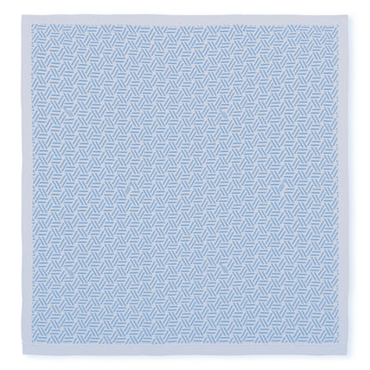 Cotton Baby Blanket with Logo Pattern, Veiled Rose, Sky Blue