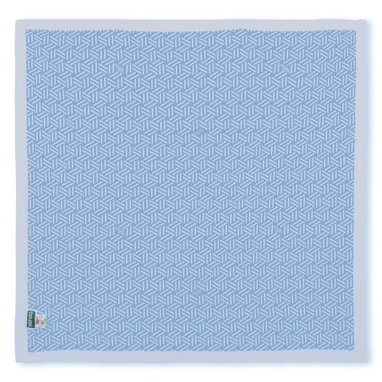 Cotton Baby Blanket with Logo Pattern, Veiled Rose, Sky Blue