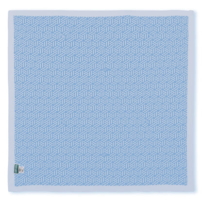 Cotton Baby Blanket with Logo Pattern, Veiled Rose, Sky Blue
