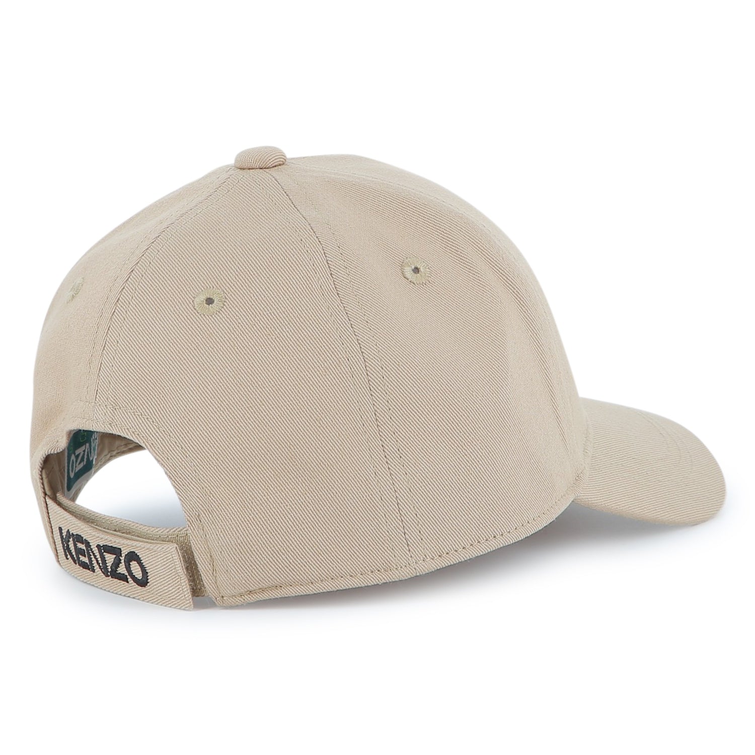 Kids cotton twill cap with embroidered tiger logo and adjustable back