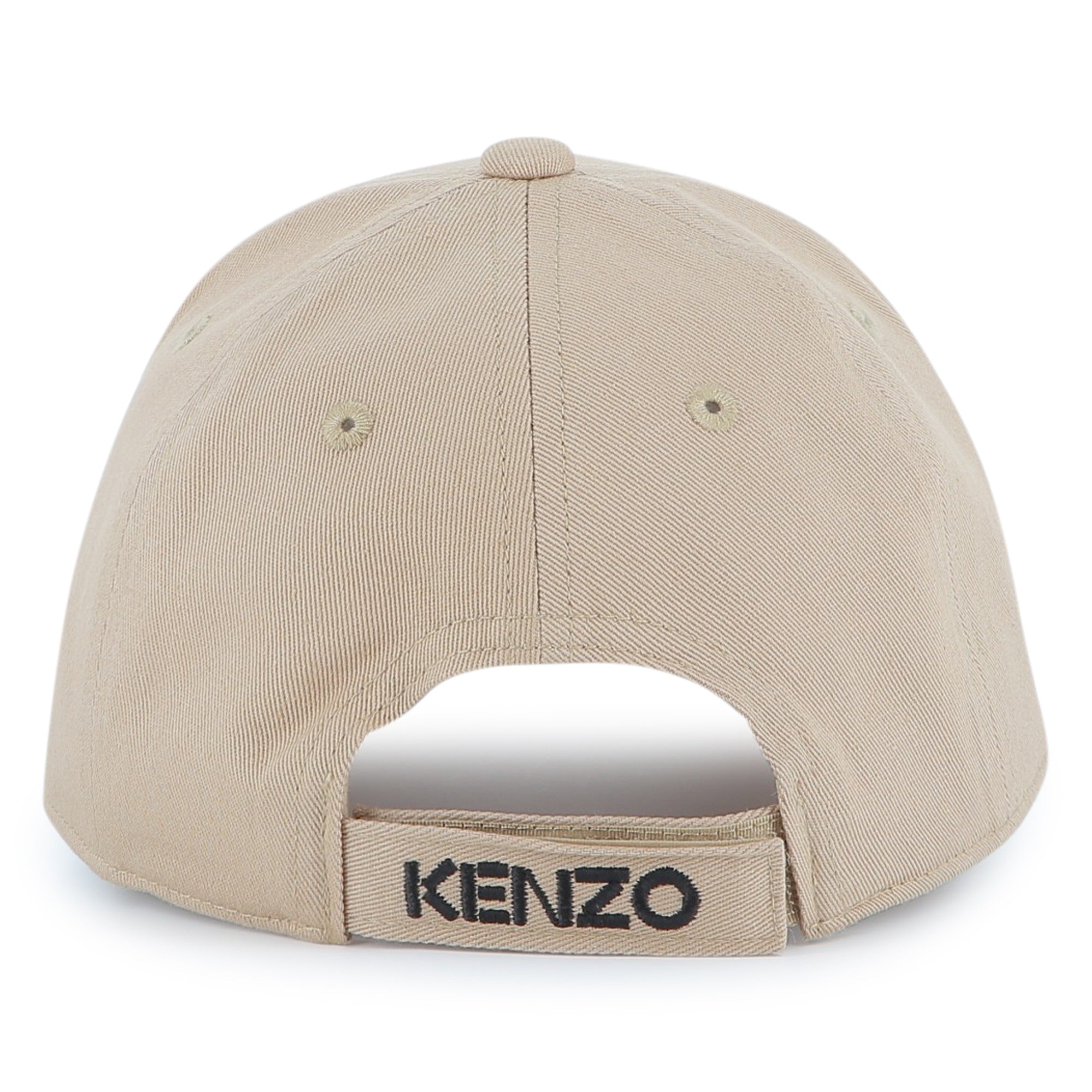 Kids cotton twill cap with embroidered tiger logo and adjustable back