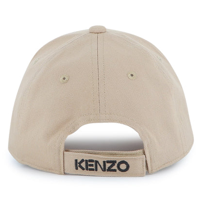 Kids cotton twill cap with embroidered tiger logo and adjustable back