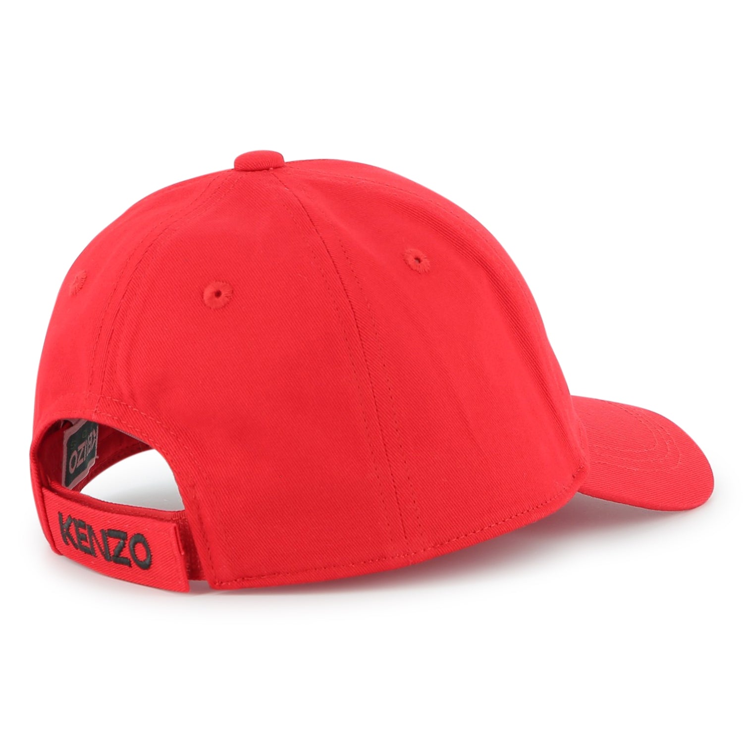 Kids cotton twill cap with embroidered tiger logo and adjustable back