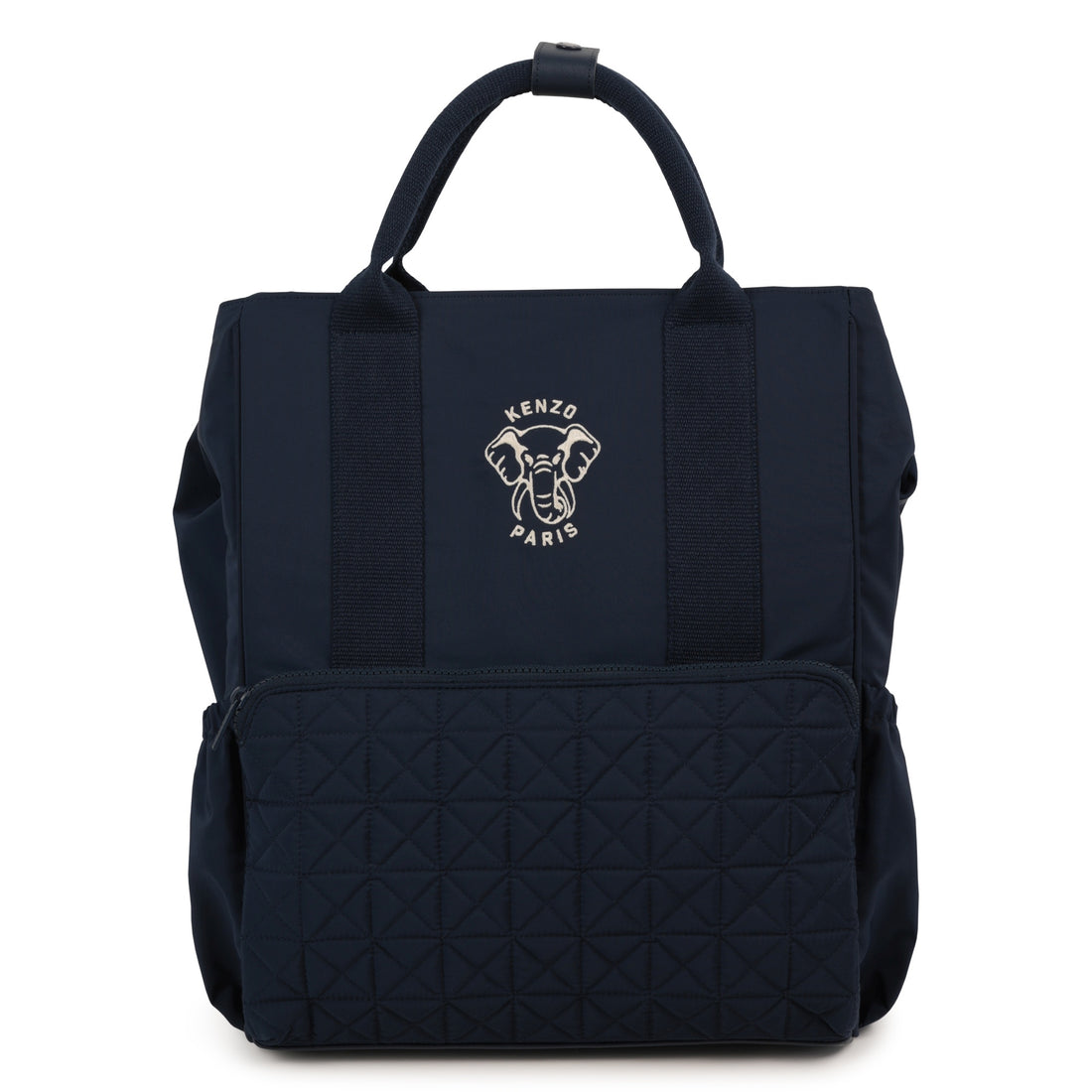 Navy Canvas Changing Bag and Backpack with Embroidered Logo
