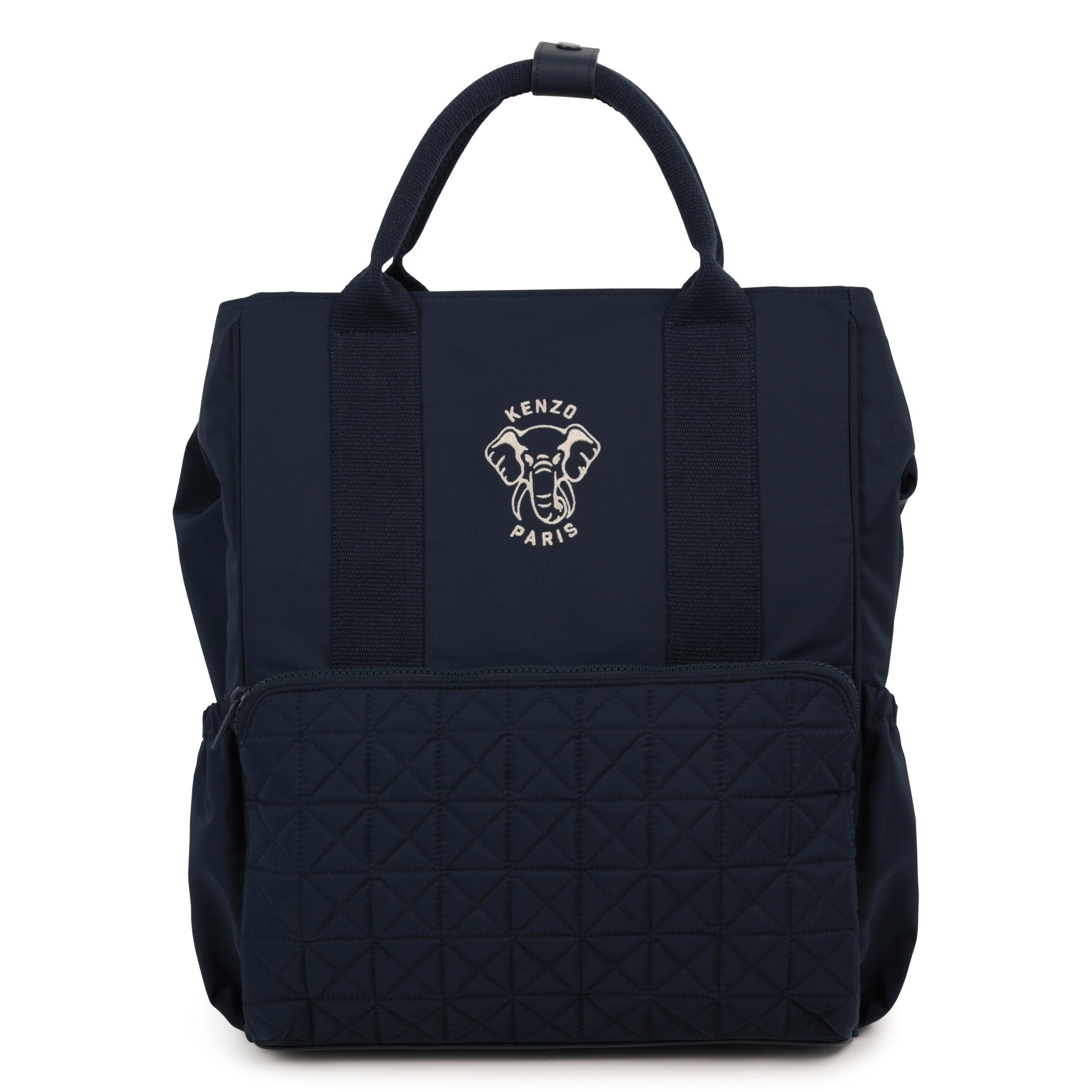 Navy Canvas Changing Bag and Backpack with Embroidered Logo