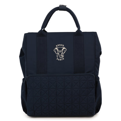 Navy Canvas Changing Bag and Backpack with Embroidered Logo