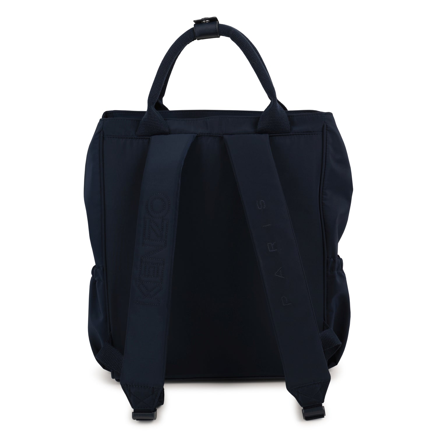Navy Canvas Changing Bag and Backpack with Embroidered Logo