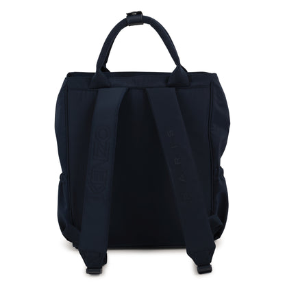 Navy Canvas Changing Bag and Backpack with Embroidered Logo
