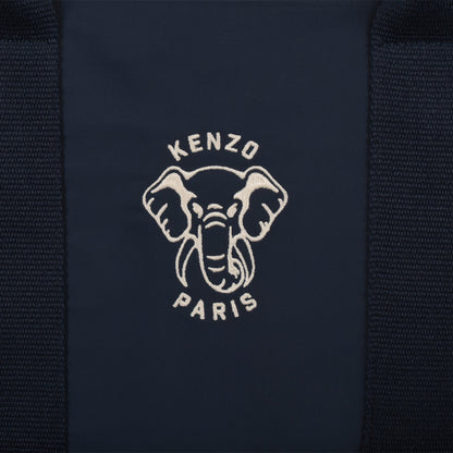 Navy Canvas Changing Bag and Backpack with Embroidered Logo