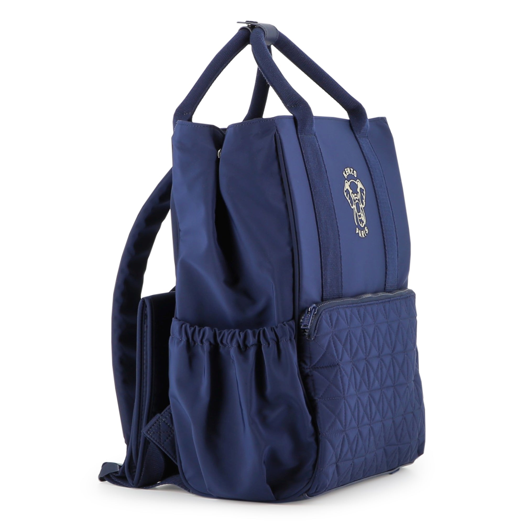 Navy Canvas Changing Bag and Backpack with Embroidered Logo