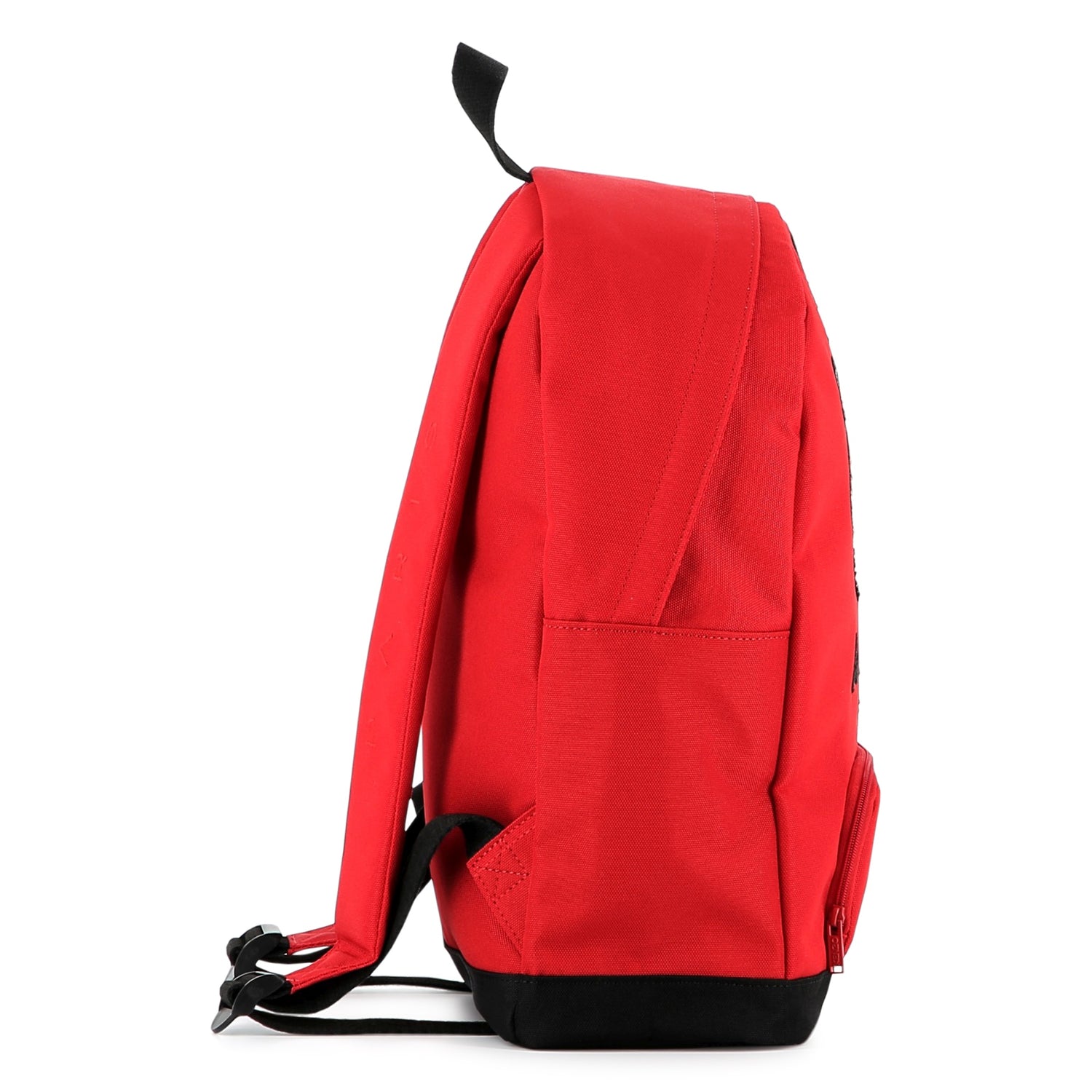 Kids canvas backpack with embroidered tiger logo and adjustable straps
