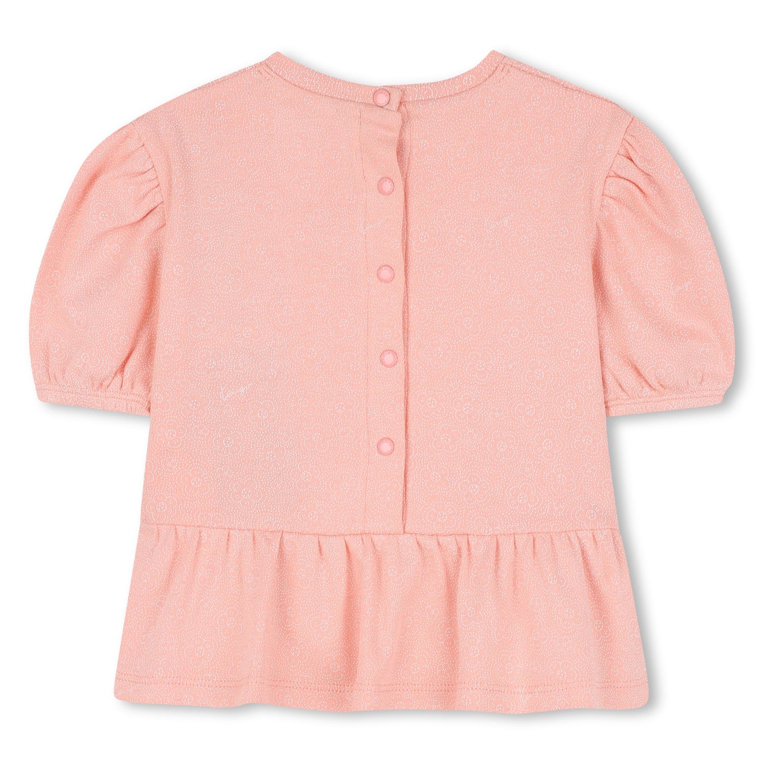 Baby pink dress, white leggings and matching headband set with embroidered detail