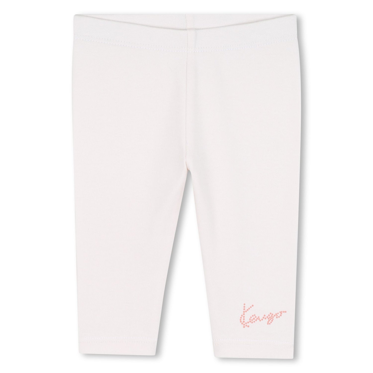Baby pink dress, white leggings and matching headband set with embroidered detail