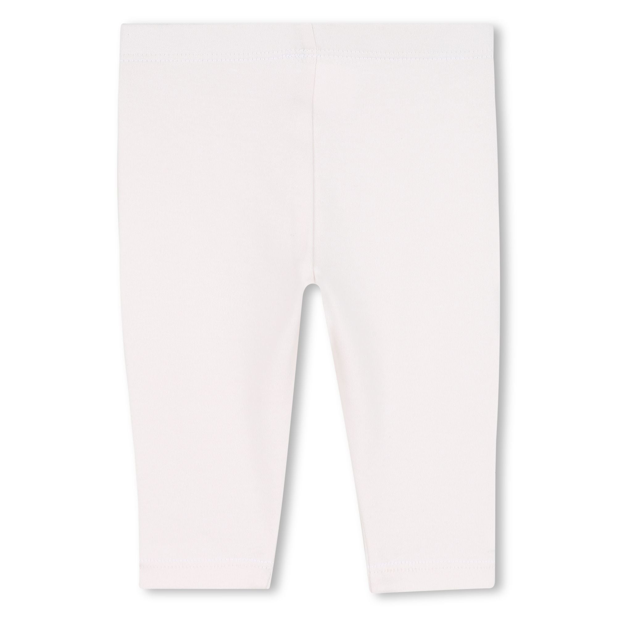 Baby pink dress, white leggings and matching headband set with embroidered detail