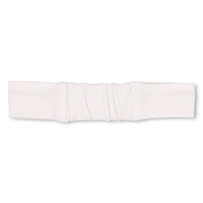 Baby pink dress, white leggings and matching headband set with embroidered detail