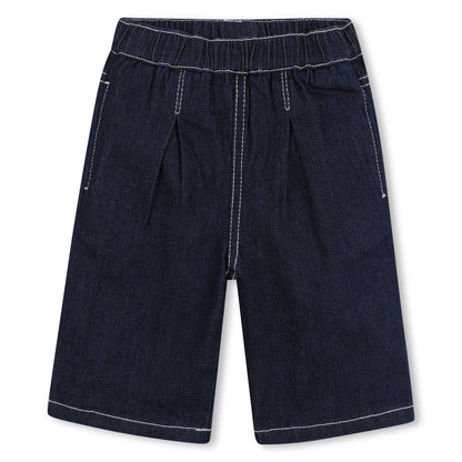 Kids dark denim trousers with embroidered back pockets