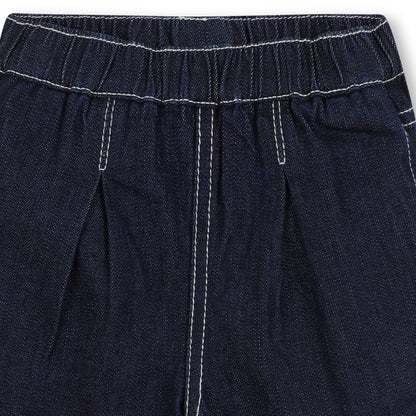 Kids dark denim trousers with embroidered back pockets