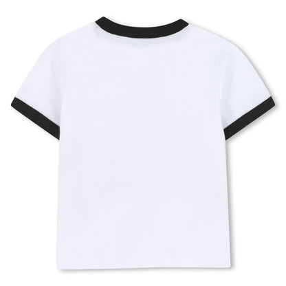 Pack of Two Graphic T-Shirts, White with Contrast Trim