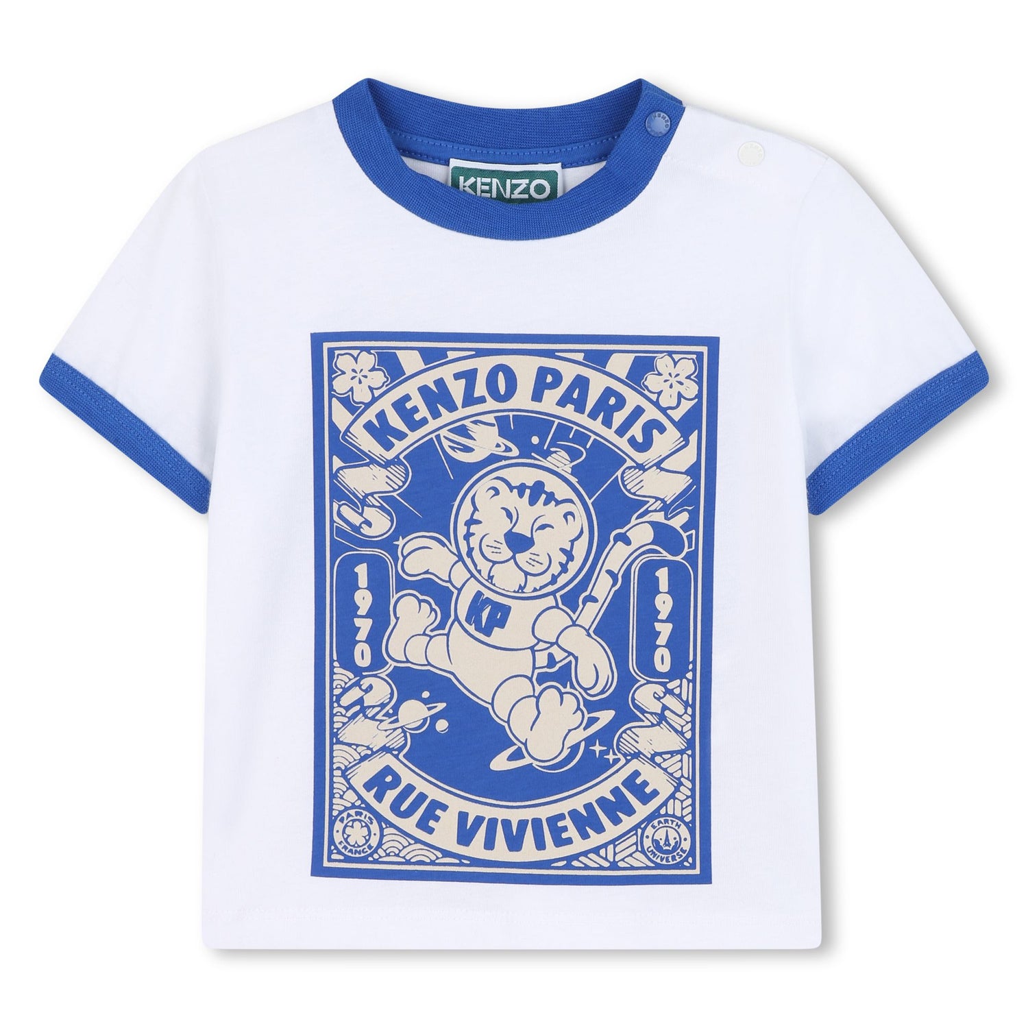 Pack of Two Graphic T-Shirts, White with Contrast Trim