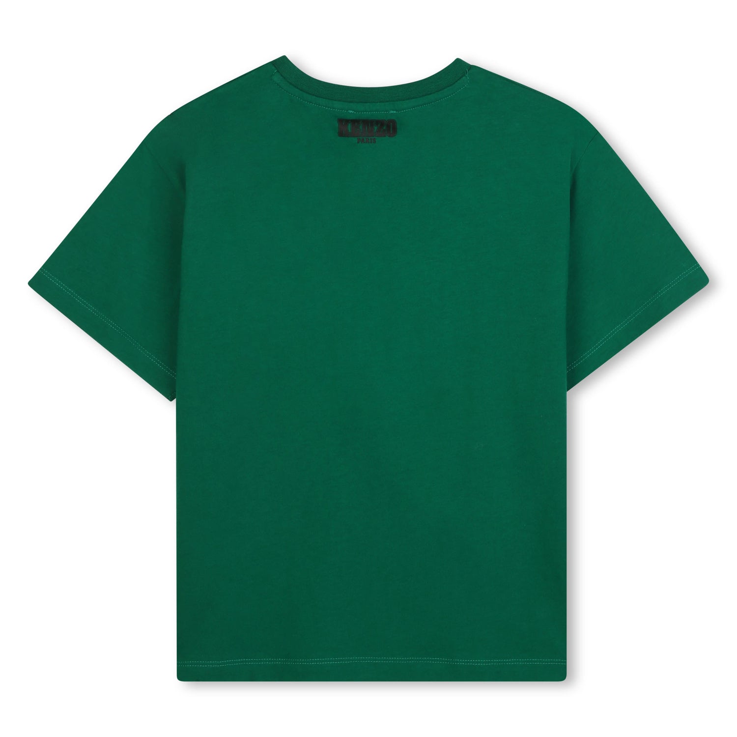 Kids green organic cotton oversized t-shirt with tiger face print