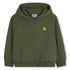 Zip-Up Hoodie in Khaki Green French Terry Kenzo