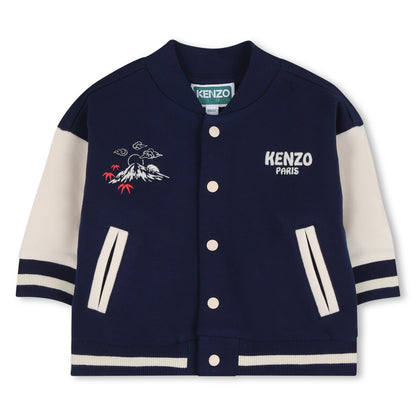 Cardigan &amp; Pants Set in Navy Blue and Off-White Kenzo